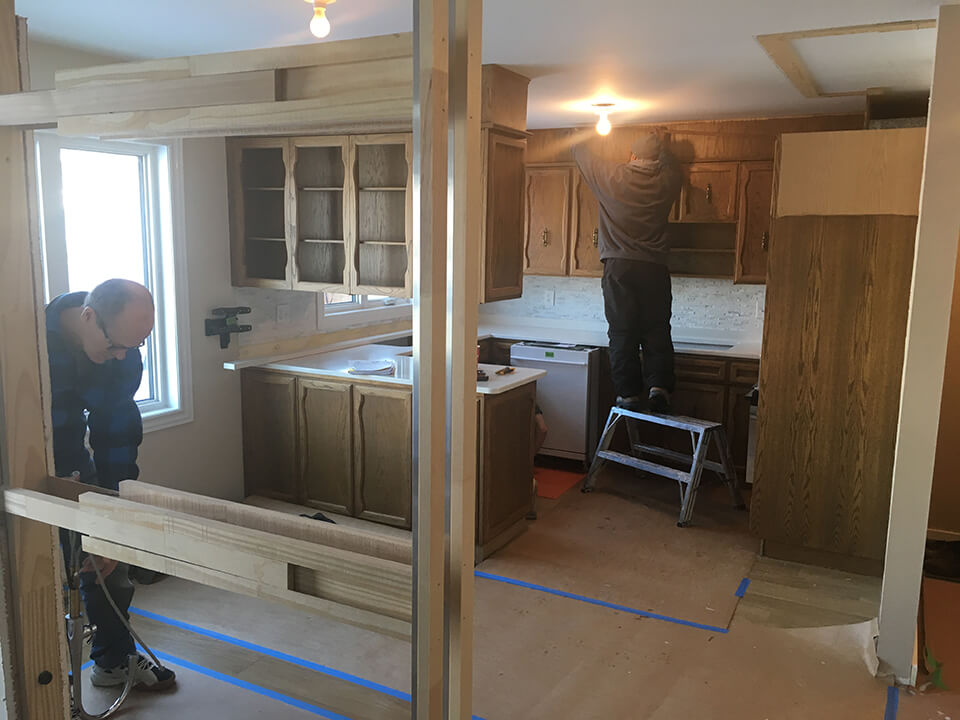 framing and more in complete kitchen Whole Home Renovation - Whole Home Renovations Winnipeg - Kitchen Renovations Winnipeg - All Canadian Renovations Ltd.