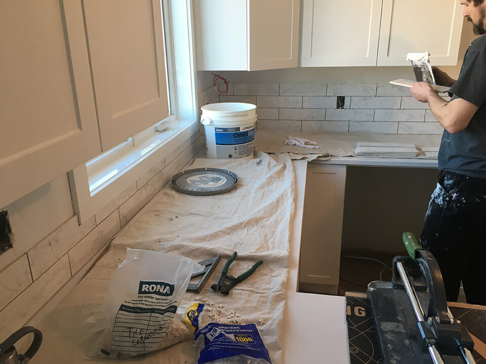 kitchen tile work in a Whole Home Renovation - Whole Home Renovations Winnipeg - Kitchen Renovations Winnipeg - All Canadian Renovations Ltd.
