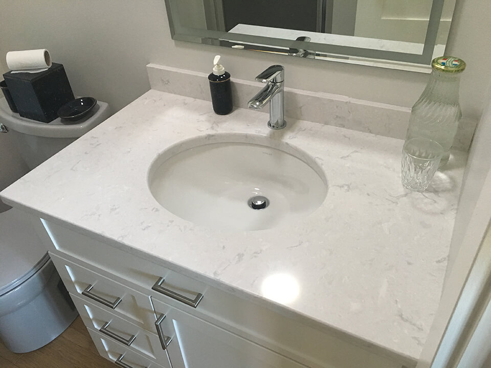 new countertop in bathroom Whole Home Renovation - Whole Home Renovations Winnipeg - Bathroom Renovations Winnipeg - All Canadian Renovations Ltd.